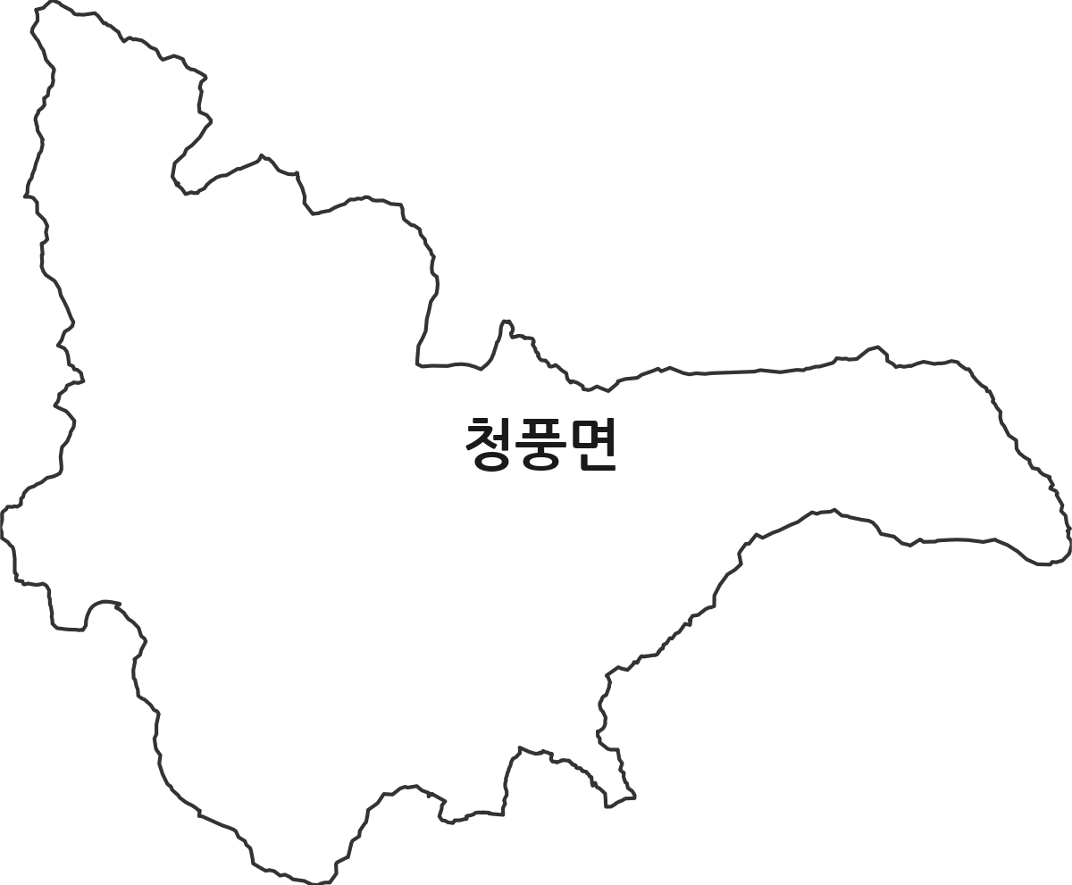 충청북도 제천시 청풍면 행정동 행정구역 경계 지도