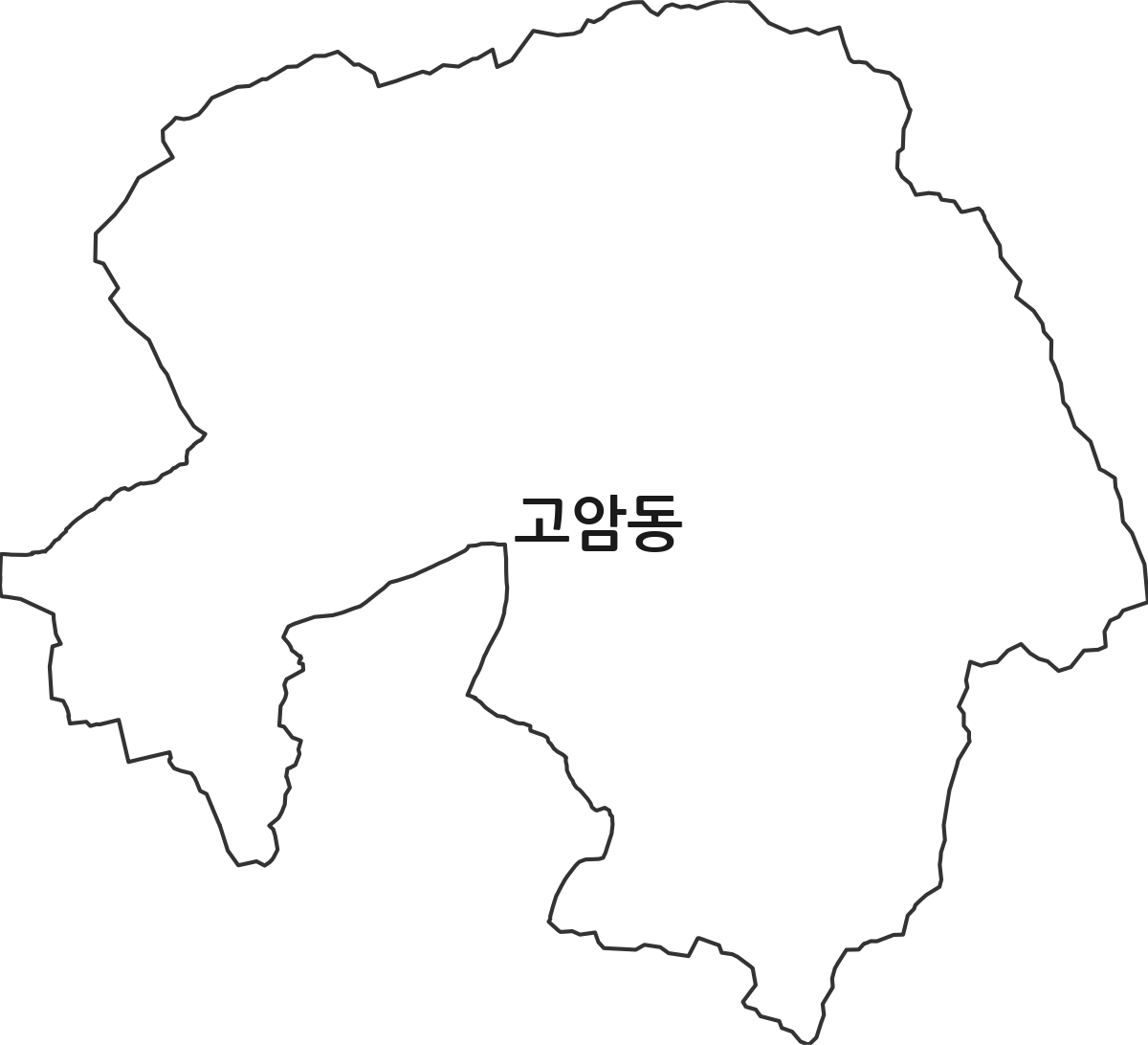 충청북도 제천시 고암동 법정동 행정구역 경계 지도