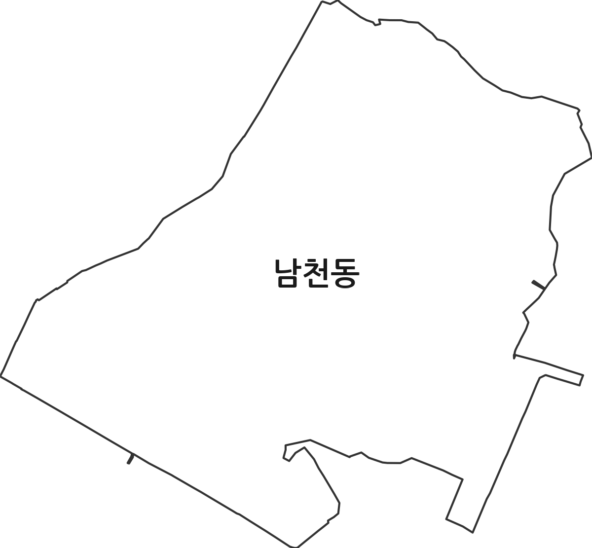 충청북도 제천시 남천동 법정동 행정구역 경계 지도