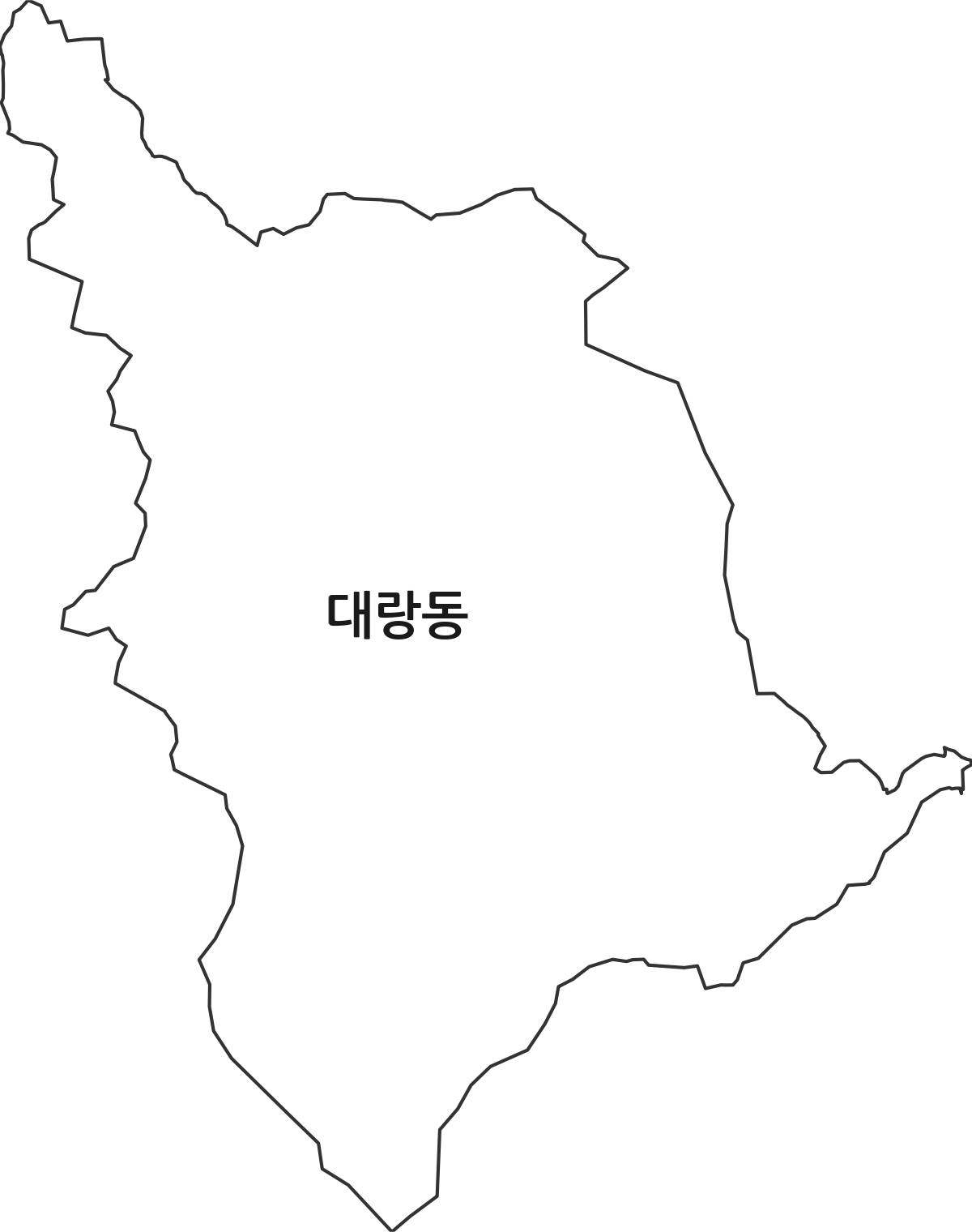 충청북도 제천시 대랑동 법정동 행정구역 경계 지도