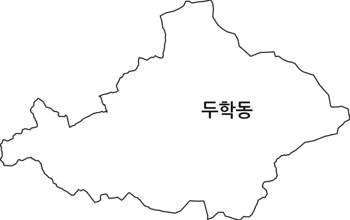 충청북도 제천시 두학동 법정동 행정구역 경계 지도