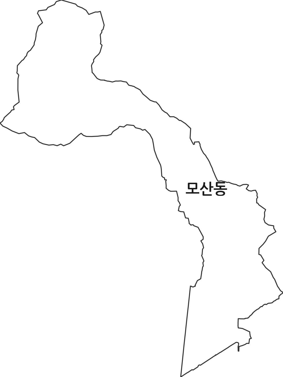 충청북도 제천시 모산동 법정동 행정구역 경계 지도
