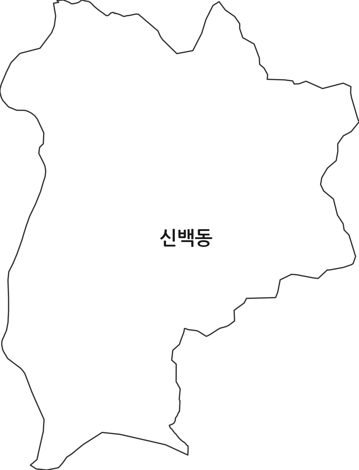 충청북도 제천시 신백동 법정동 행정구역 경계 지도