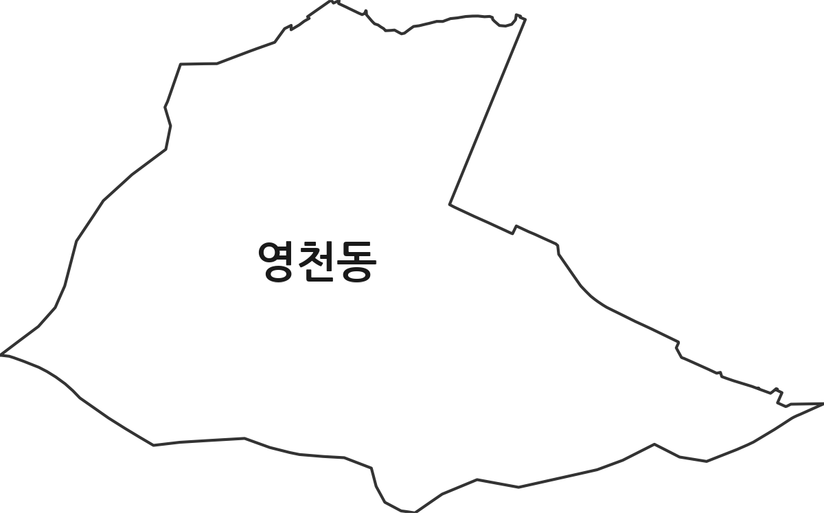 충청북도 제천시 영천동 법정동 행정구역 경계 지도