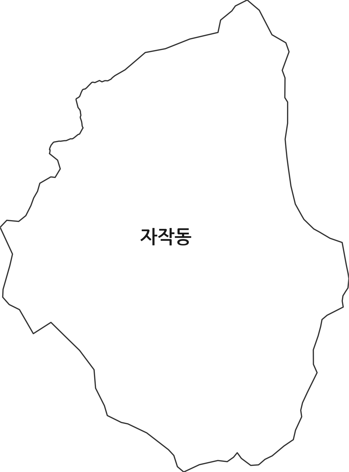 충청북도 제천시 자작동 법정동 행정구역 경계 지도