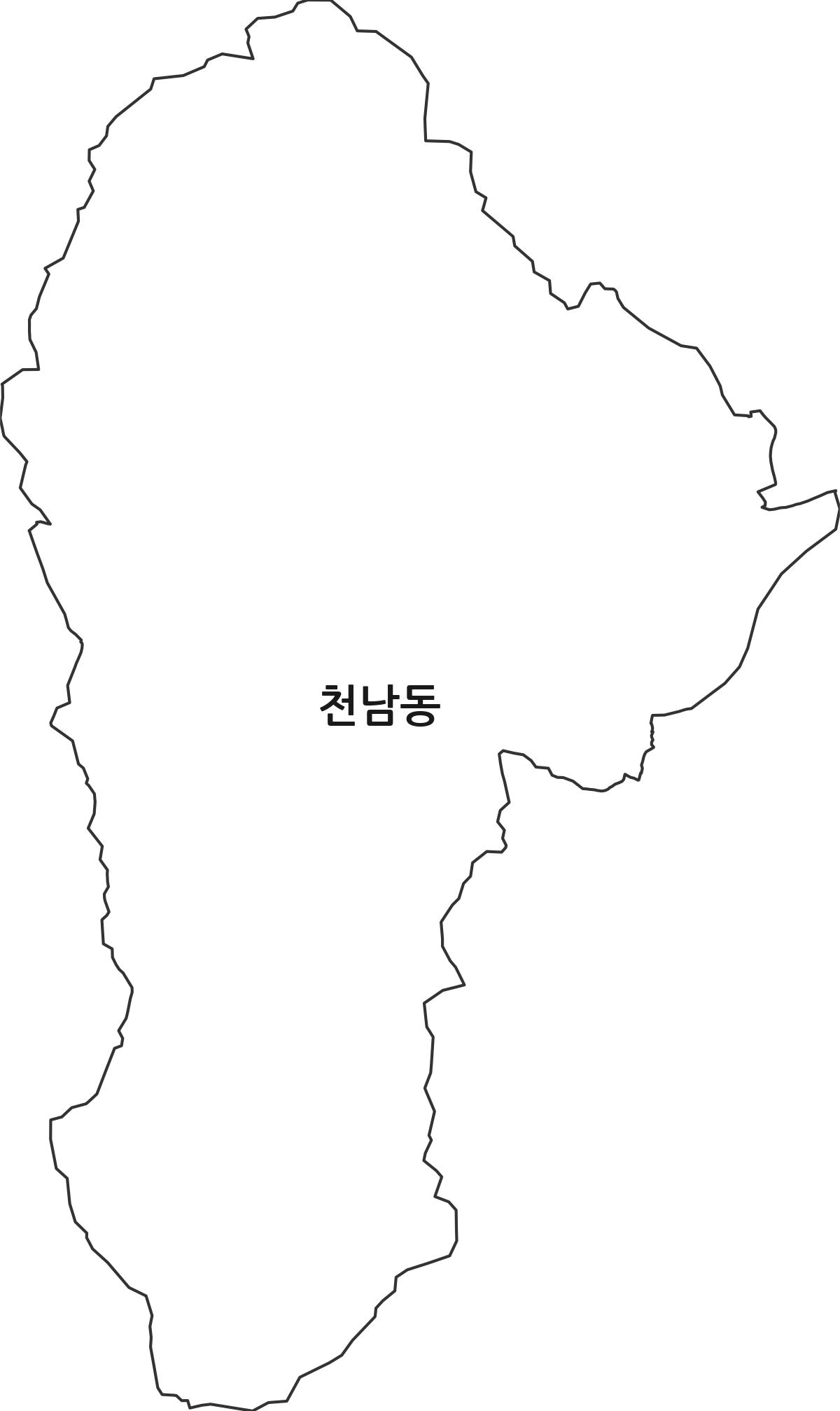 충청북도 제천시 천남동 법정동 행정구역 경계 지도