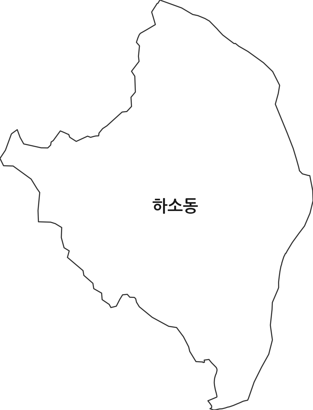 충청북도 제천시 하소동 법정동 행정구역 경계 지도