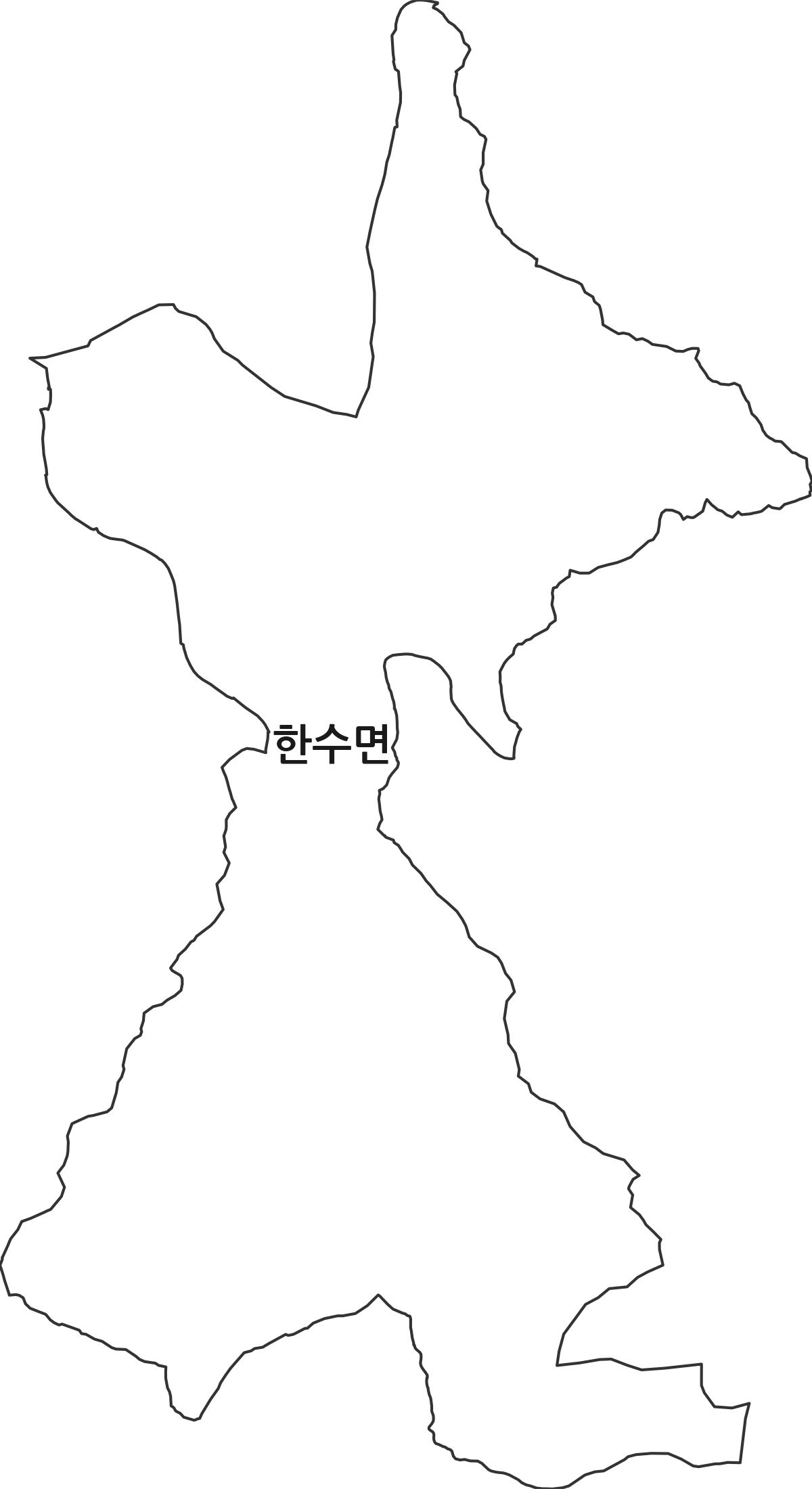 충청북도 제천시 한수면 법정동 행정구역 경계 지도