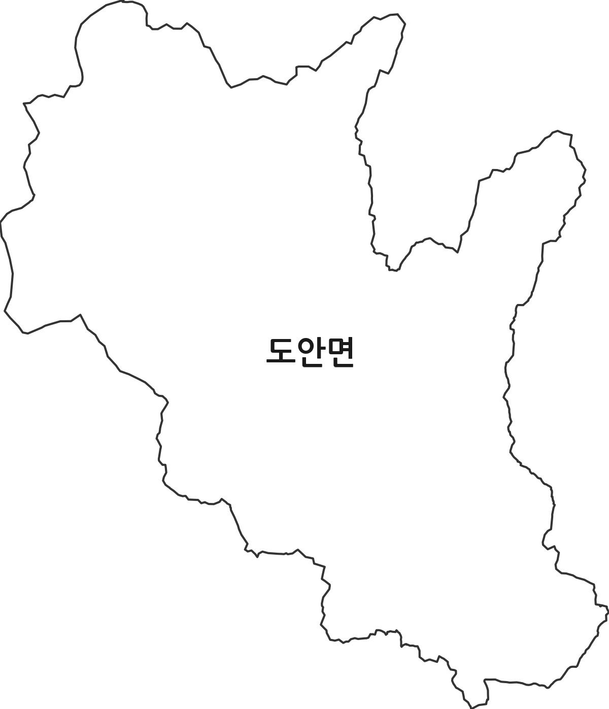 충청북도 증평군 도안면 행정동 행정구역 경계 지도