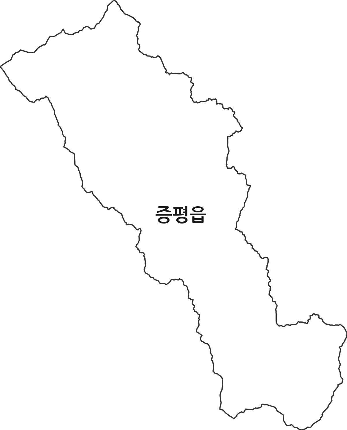 충청북도 증평군 증평읍 법정동 행정구역 경계 지도