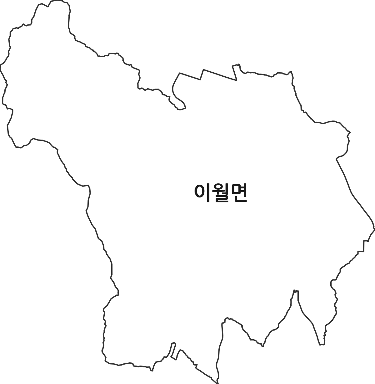 충청북도 진천군 이월면 행정동 행정구역 경계 지도