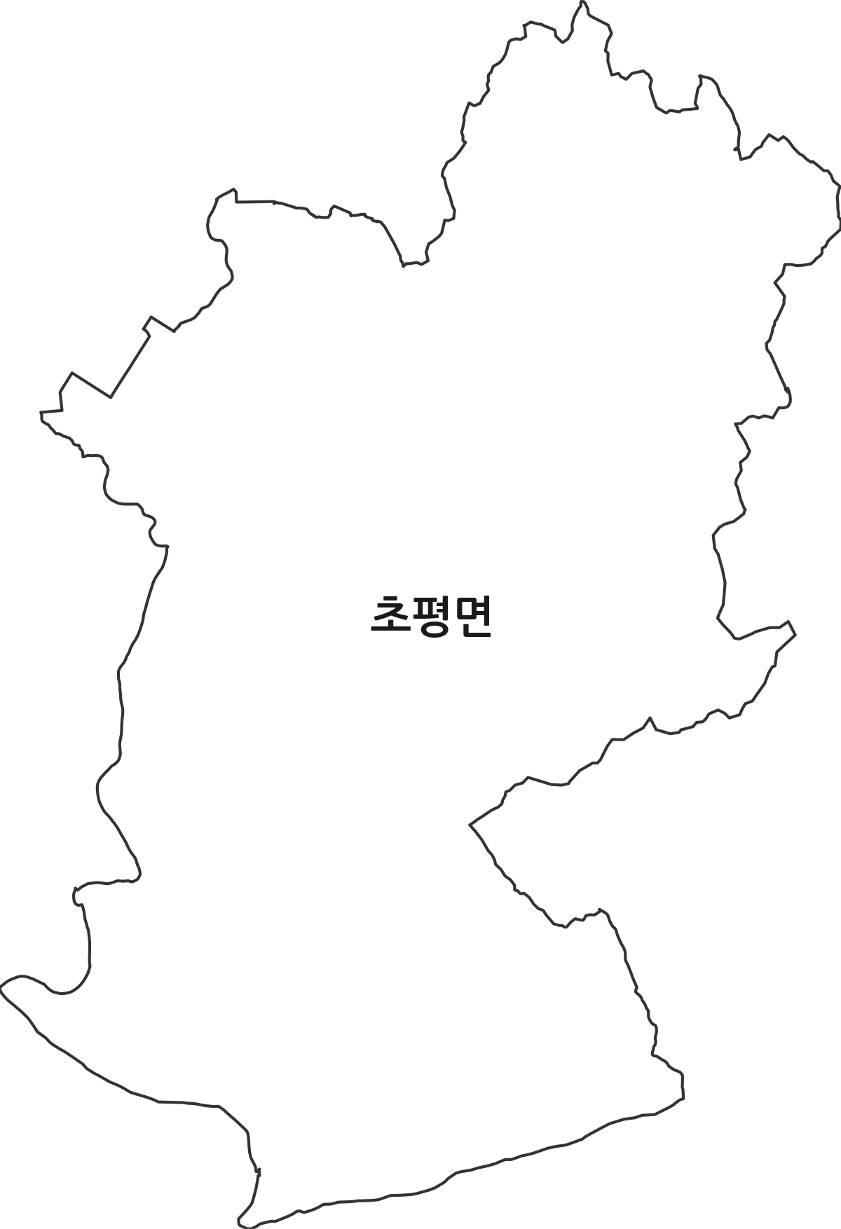 충청북도 진천군 초평면 법정동 행정구역 경계 지도