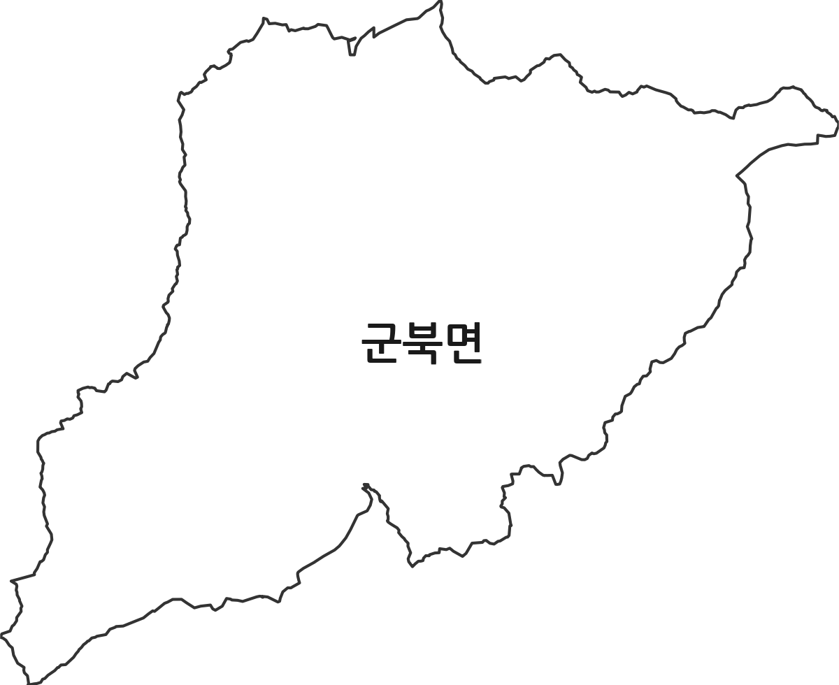 충청북도 옥천군 군북면 행정동 행정구역 경계 지도
