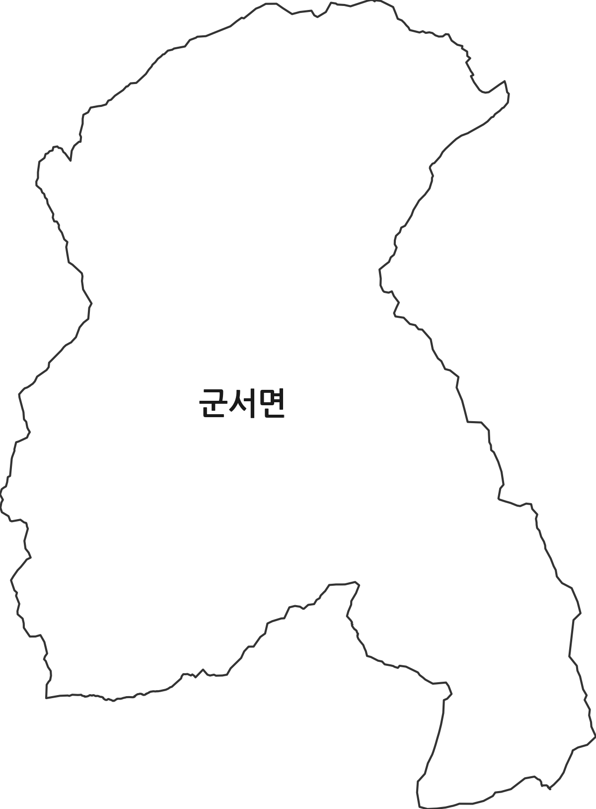 충청북도 옥천군 군서면 행정동 행정구역 경계 지도