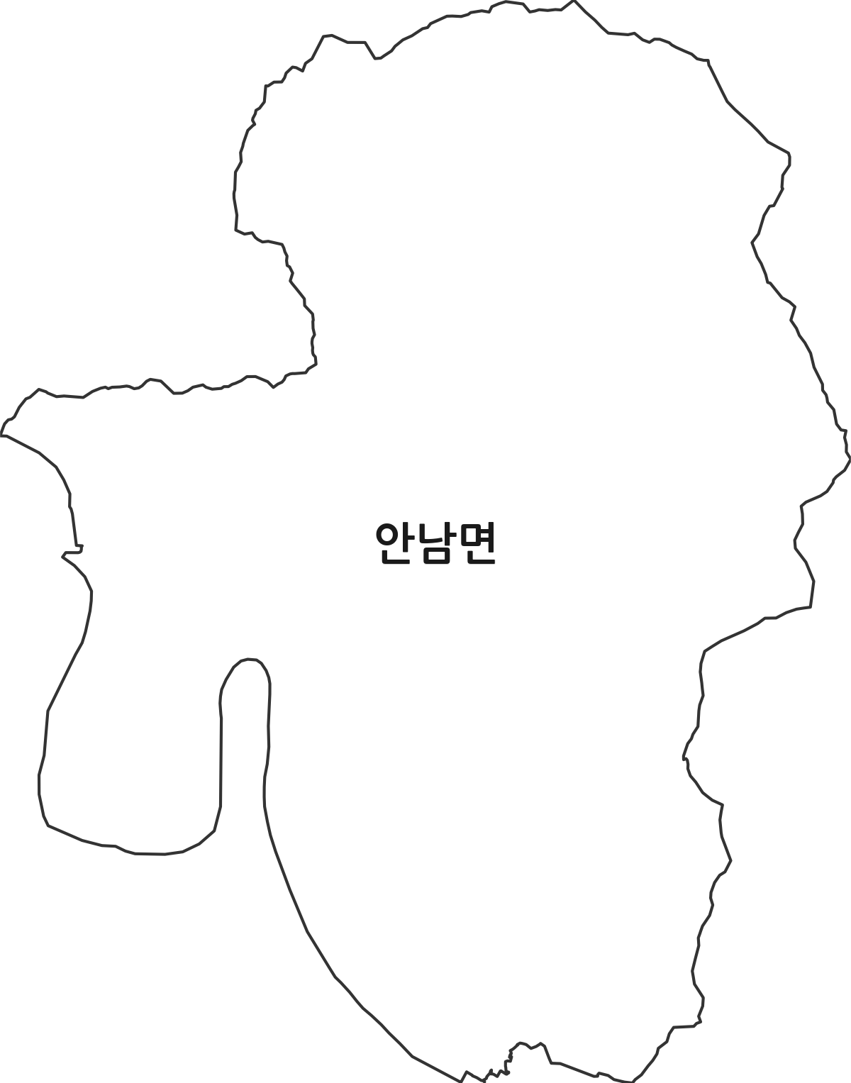 충청북도 옥천군 안남면 행정동 행정구역 경계 지도
