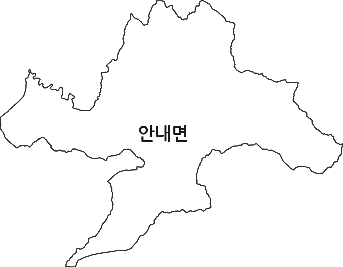 충청북도 옥천군 안내면 행정동 행정구역 경계 지도