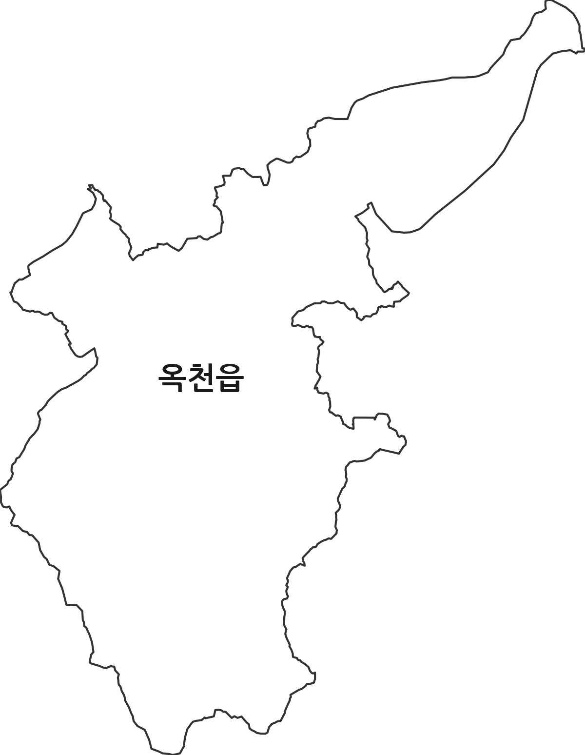 충청북도 옥천군 옥천읍 행정동 행정구역 경계 지도