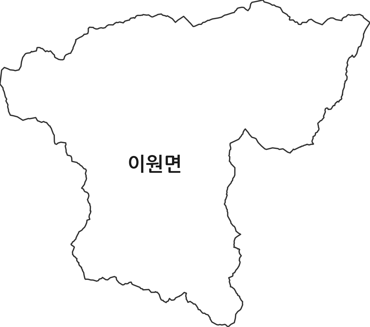 충청북도 옥천군 이원면 행정동 행정구역 경계 지도