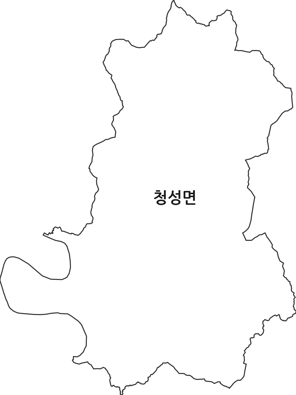 충청북도 옥천군 청성면 행정동 행정구역 경계 지도