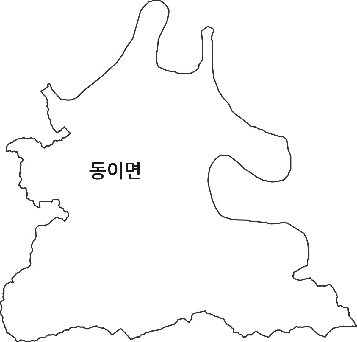 충청북도 옥천군 동이면 법정동 행정구역 경계 지도
