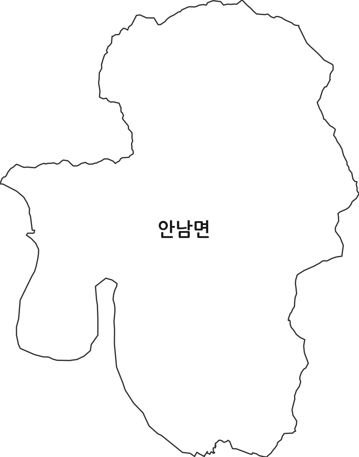 충청북도 옥천군 안남면 법정동 행정구역 경계 지도