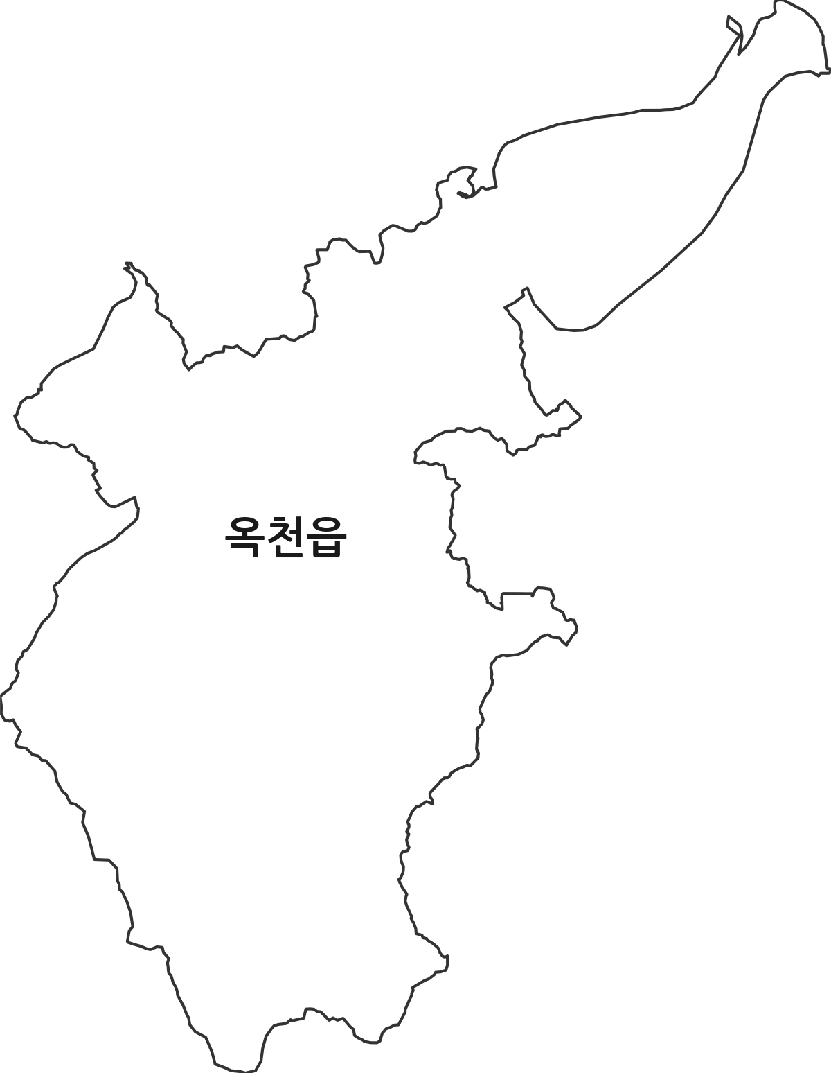 충청북도 옥천군 옥천읍 법정동 행정구역 경계 지도