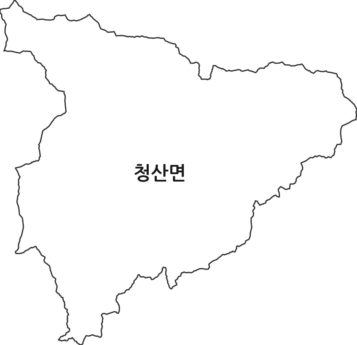 충청북도 옥천군 청산면 법정동 행정구역 경계 지도