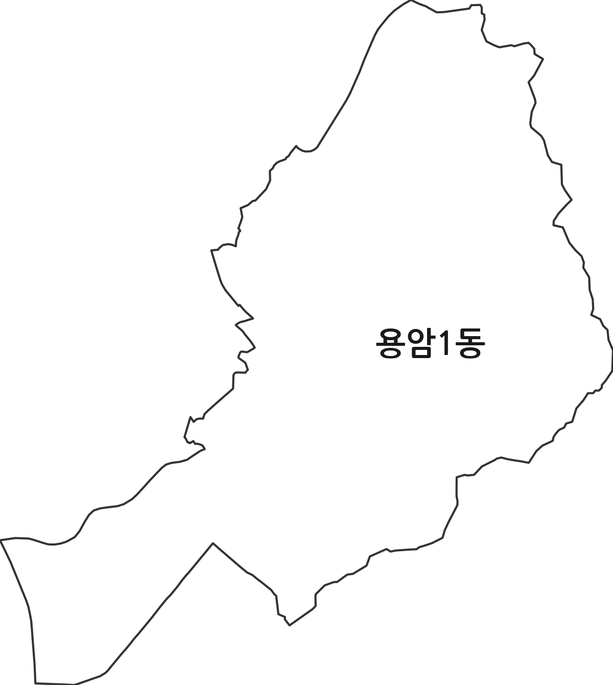 충청북도 청주시 상당구 용암1동 행정동 행정구역 경계 지도