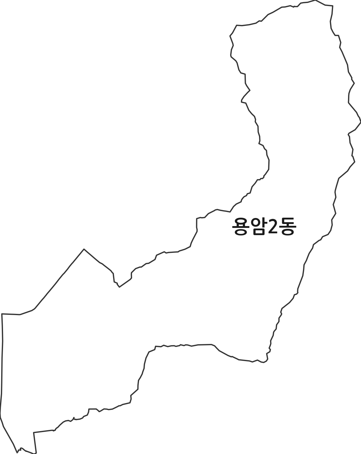 충청북도 청주시 상당구 용암2동 행정동 행정구역 경계 지도