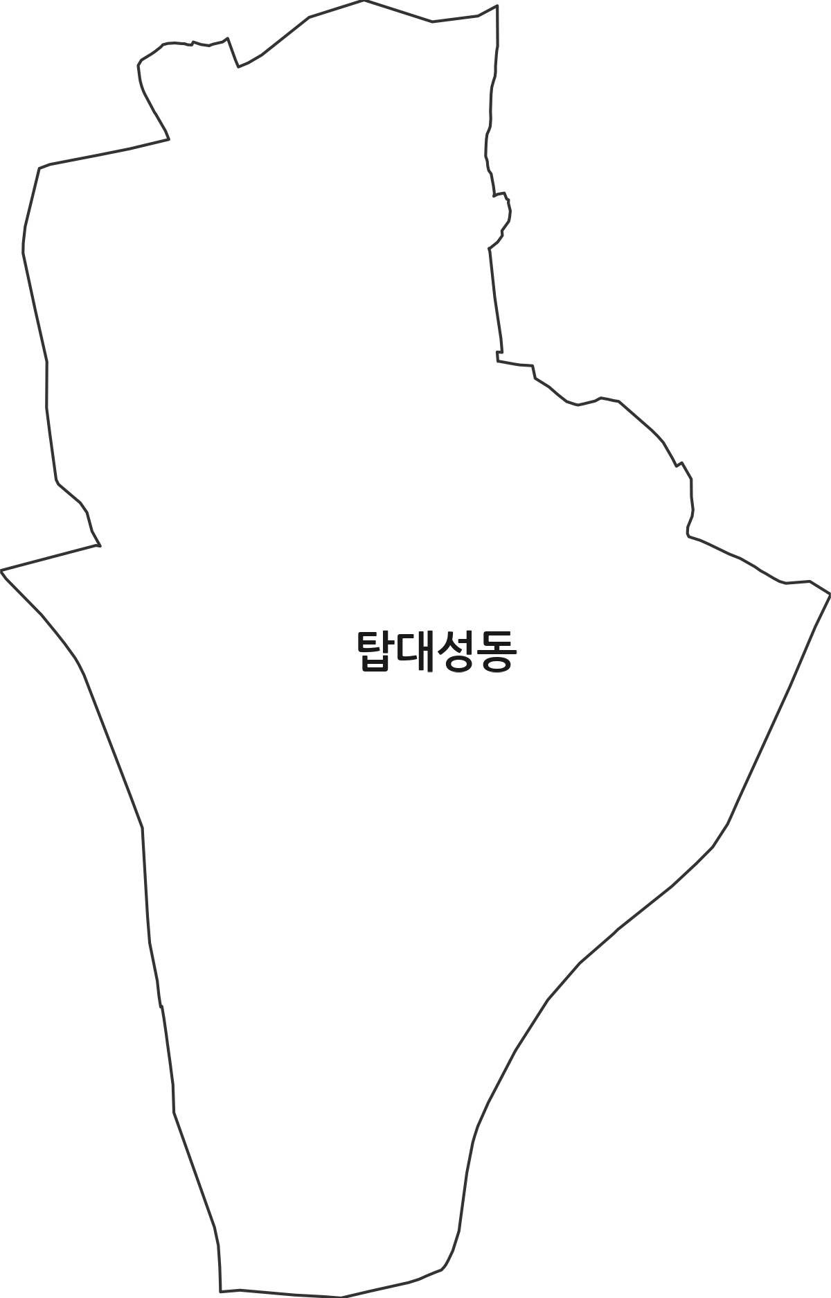 충청북도 청주시 상당구 탑대성동 행정동 행정구역 경계 지도