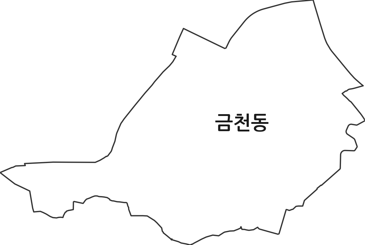 충청북도 청주시 상당구 금천동 법정동 행정구역 경계 지도