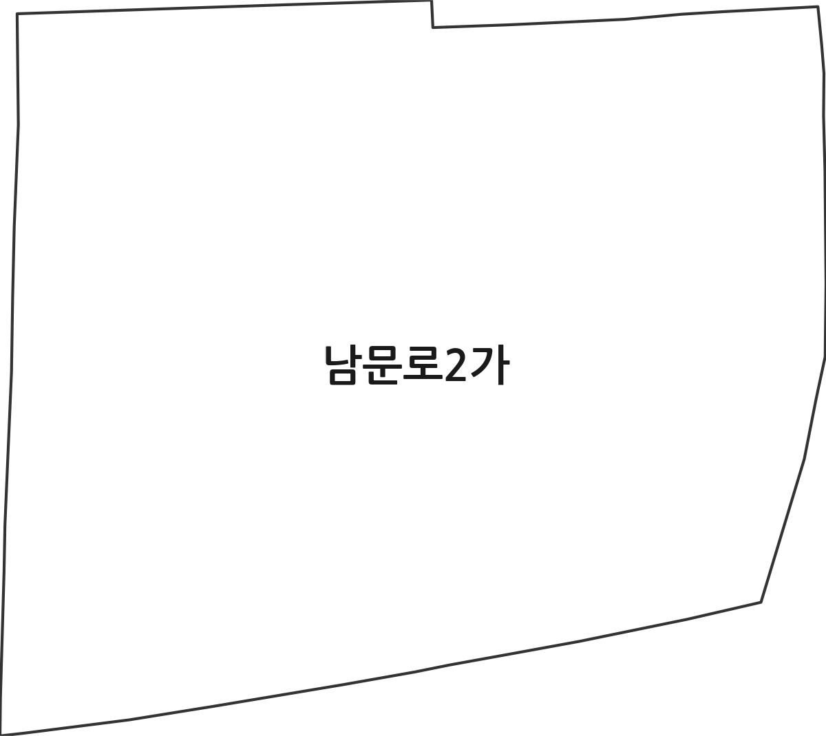 충청북도 청주시 상당구 남문로2가 법정동 행정구역 경계 지도