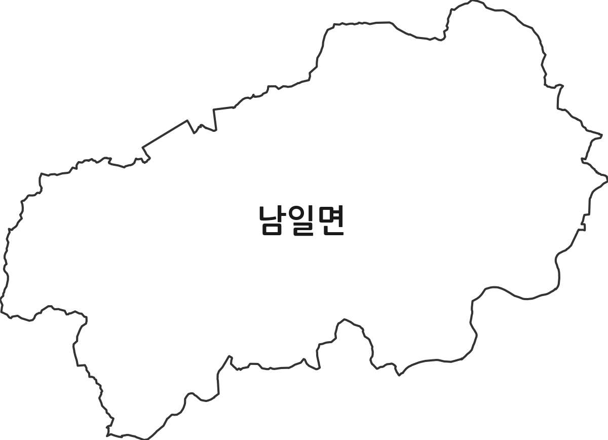 충청북도 청주시 상당구 남일면 법정동 행정구역 경계 지도