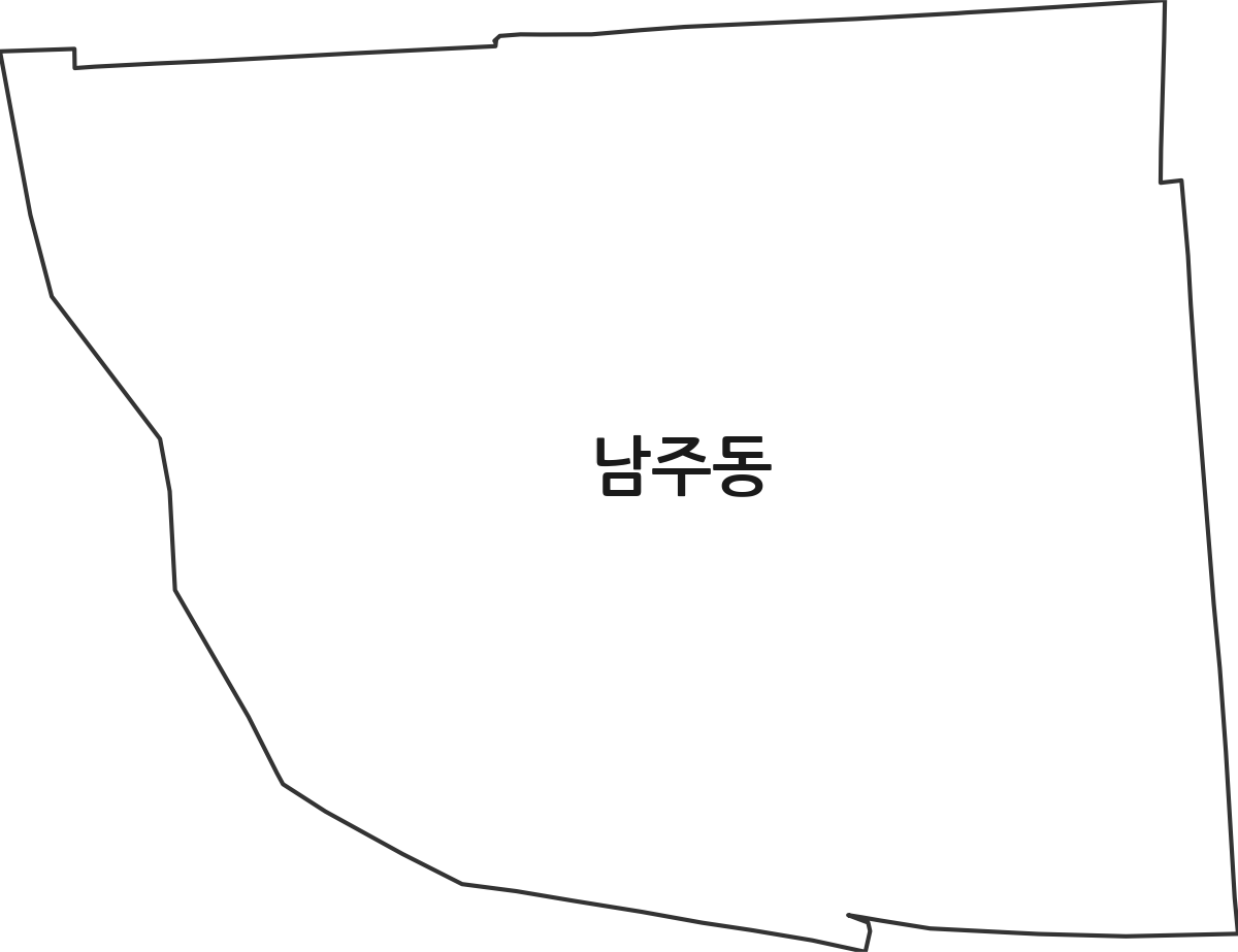 충청북도 청주시 상당구 남주동 법정동 행정구역 경계 지도