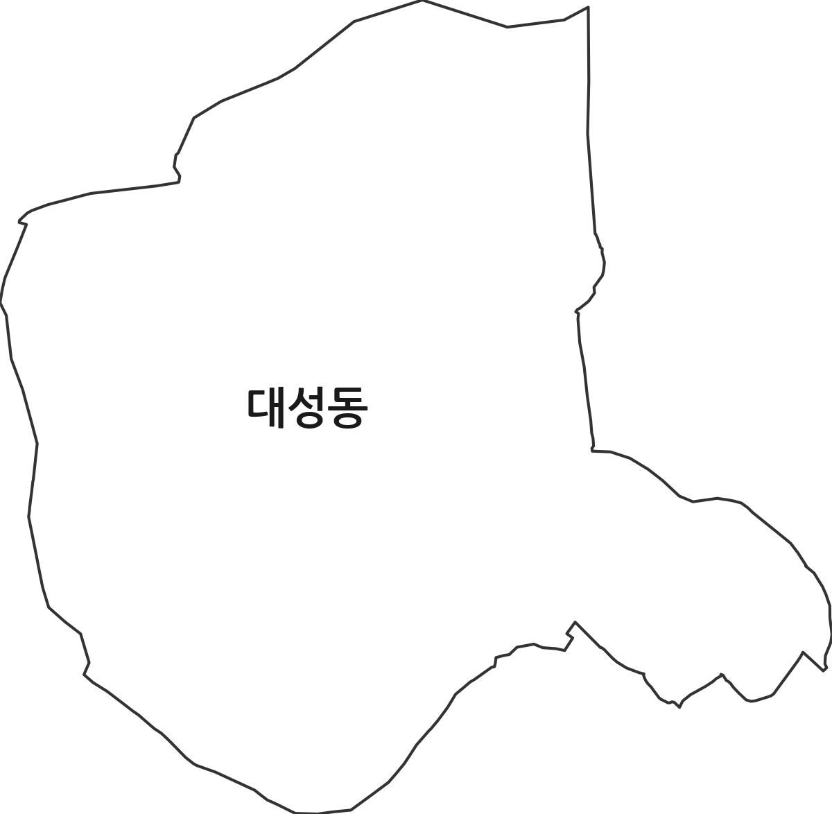 충청북도 청주시 상당구 대성동 법정동 행정구역 경계 지도