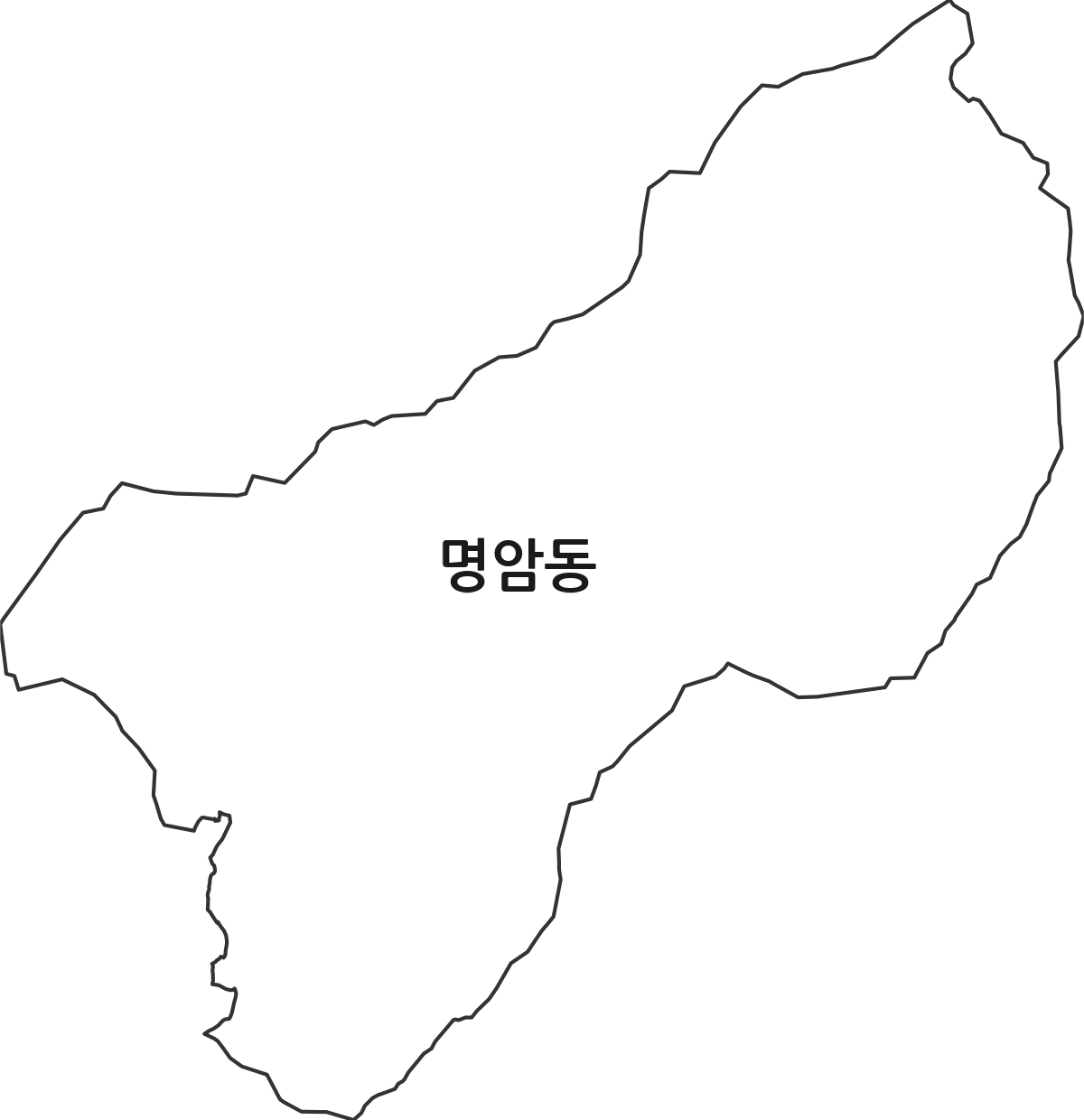 충청북도 청주시 상당구 명암동 법정동 행정구역 경계 지도