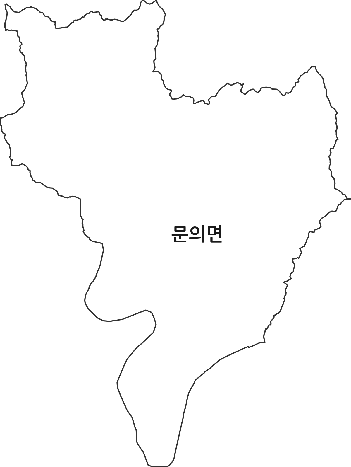 충청북도 청주시 상당구 문의면 법정동 행정구역 경계 지도