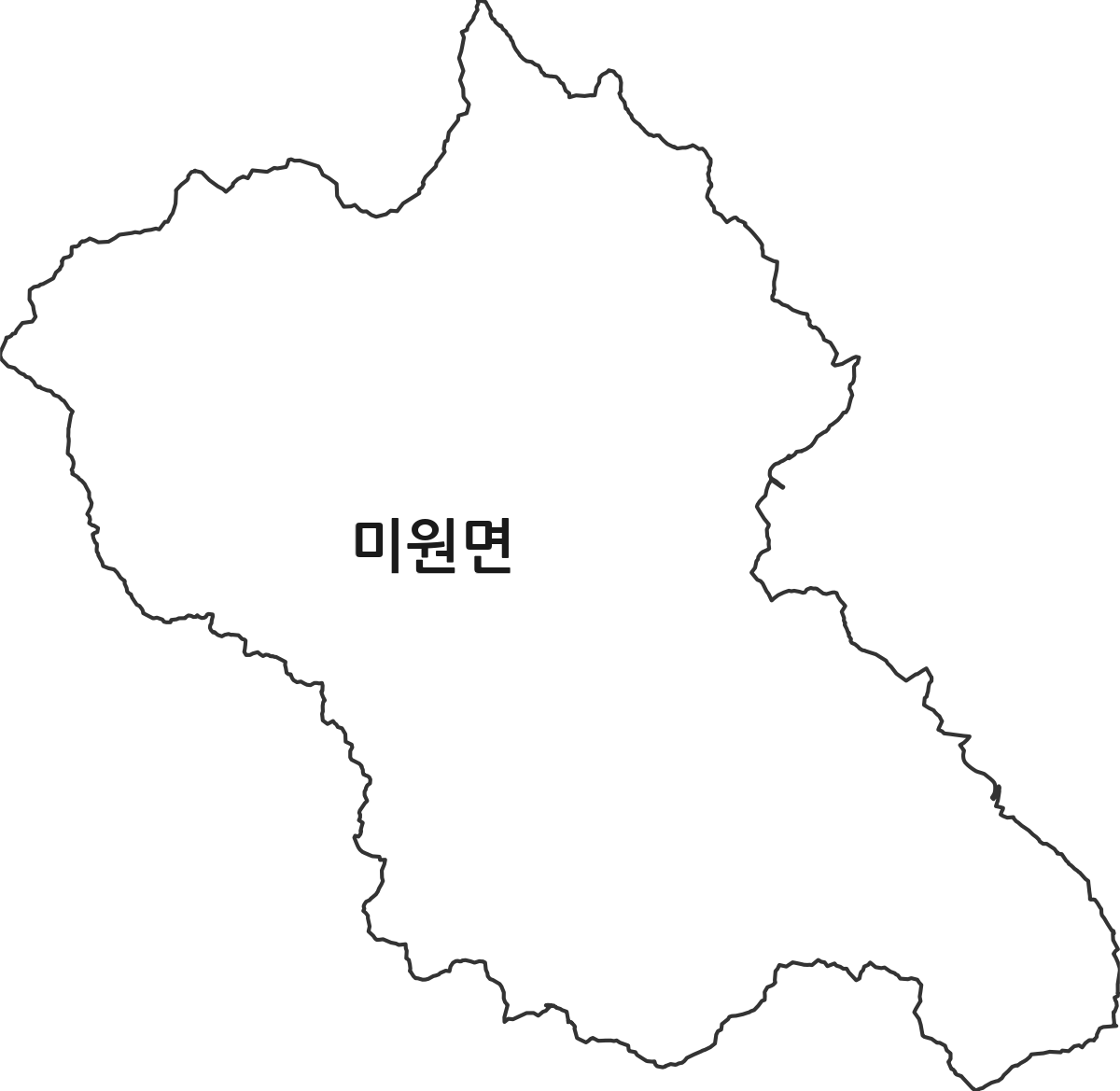 충청북도 청주시 상당구 미원면 법정동 행정구역 경계 지도