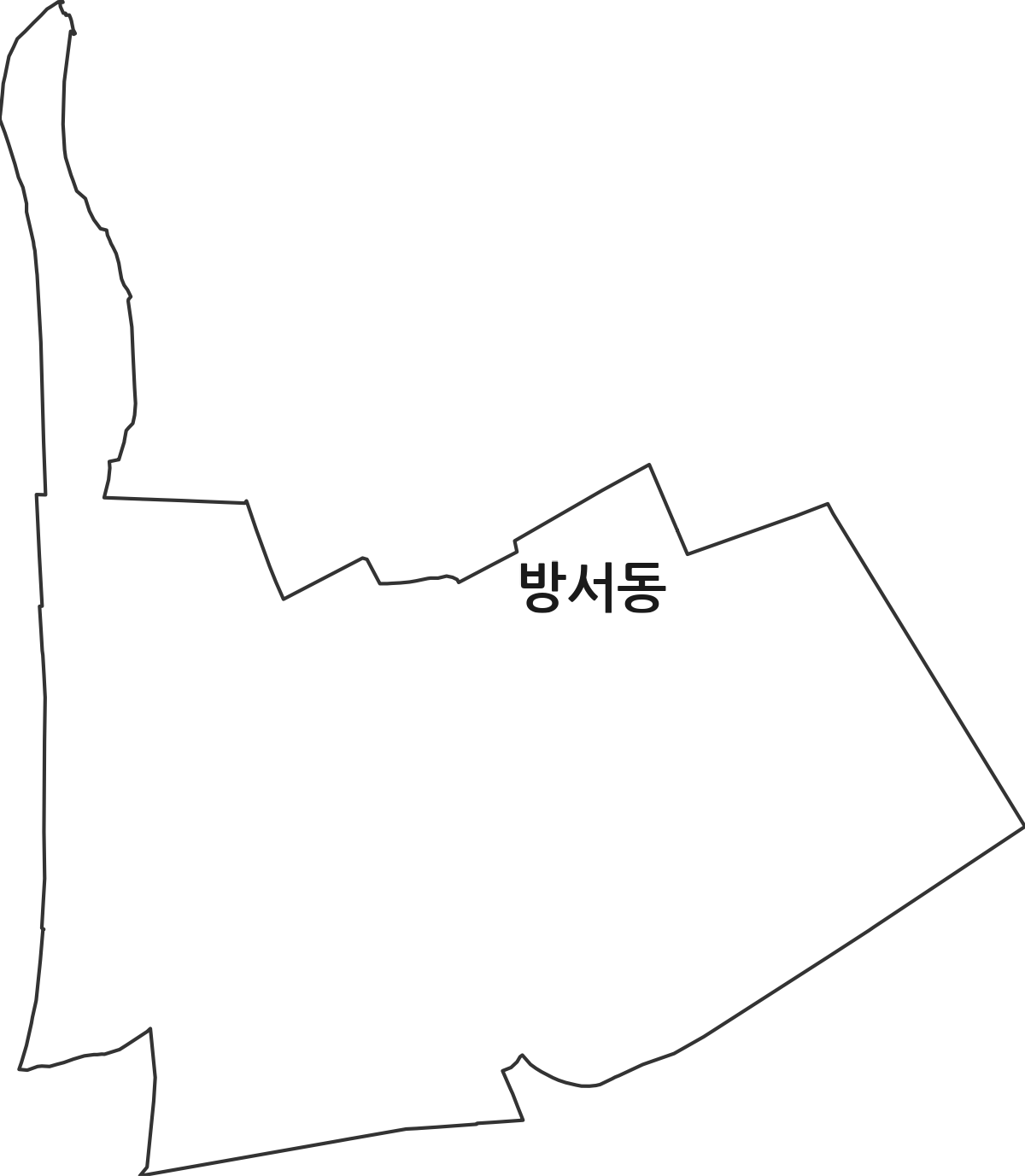충청북도 청주시 상당구 방서동 법정동 행정구역 경계 지도