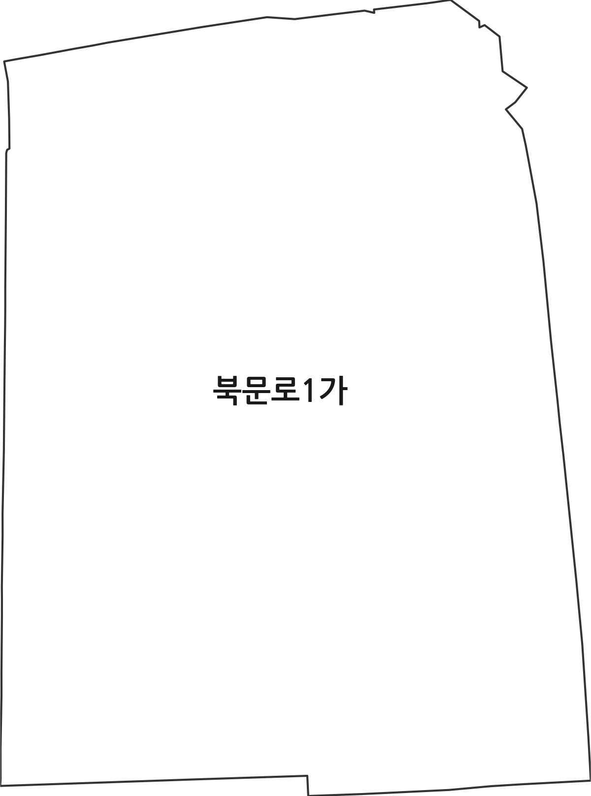 충청북도 청주시 상당구 북문로1가 법정동 행정구역 경계 지도