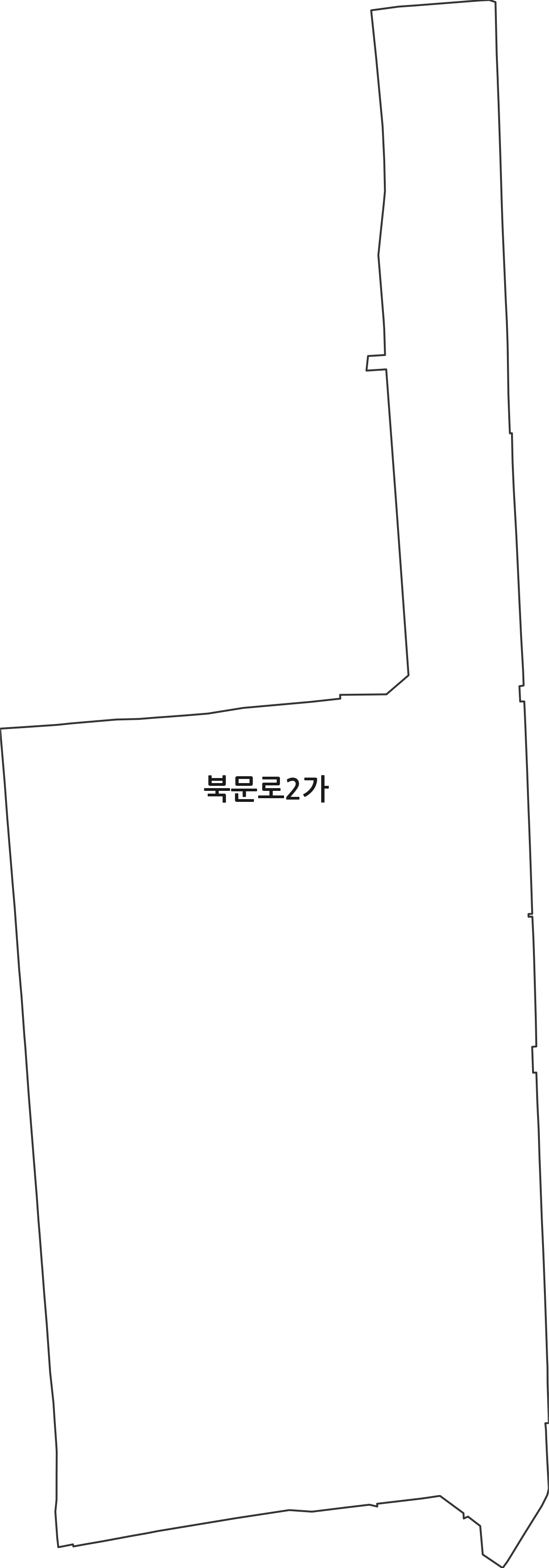 충청북도 청주시 상당구 북문로2가 법정동 행정구역 경계 지도