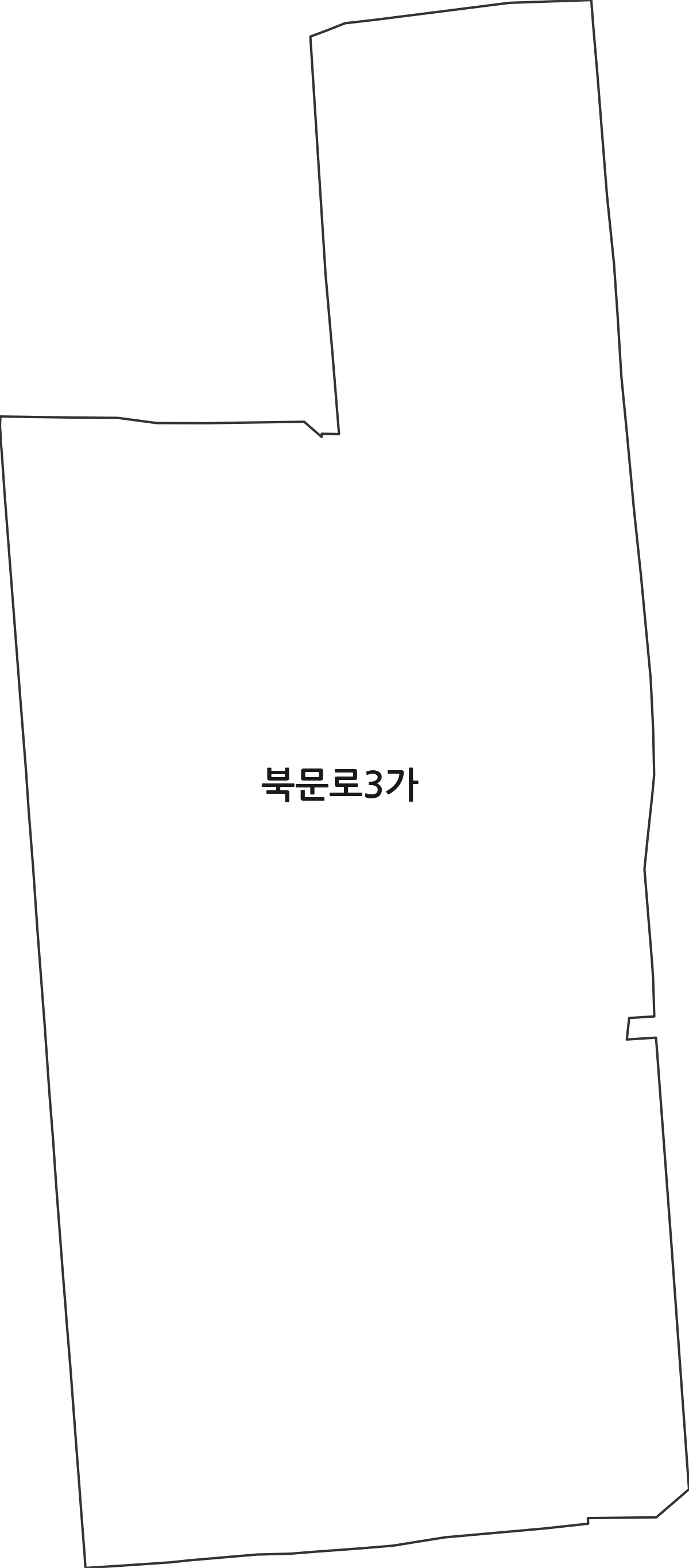 충청북도 청주시 상당구 북문로3가 법정동 행정구역 경계 지도