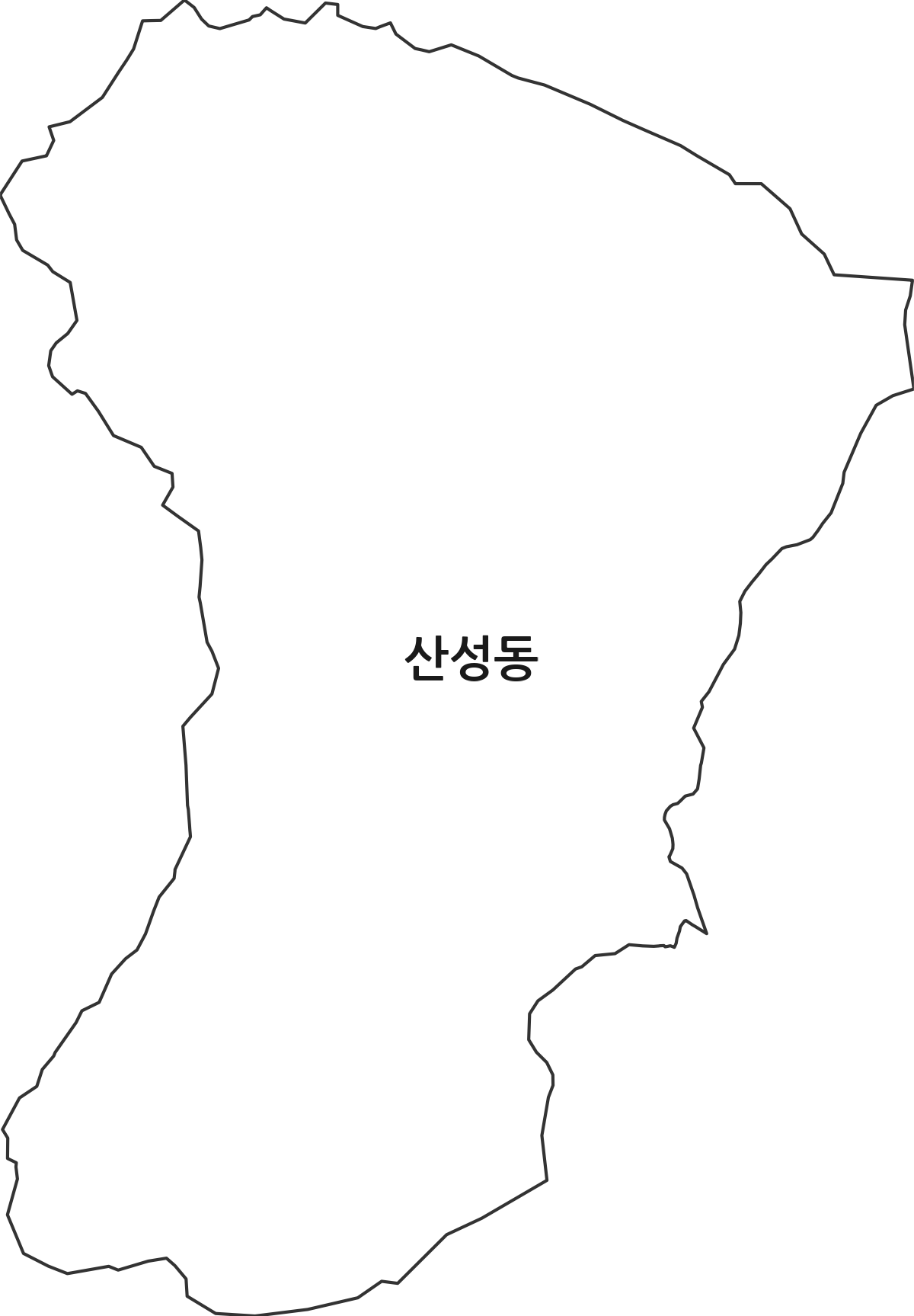 충청북도 청주시 상당구 산성동 법정동 행정구역 경계 지도