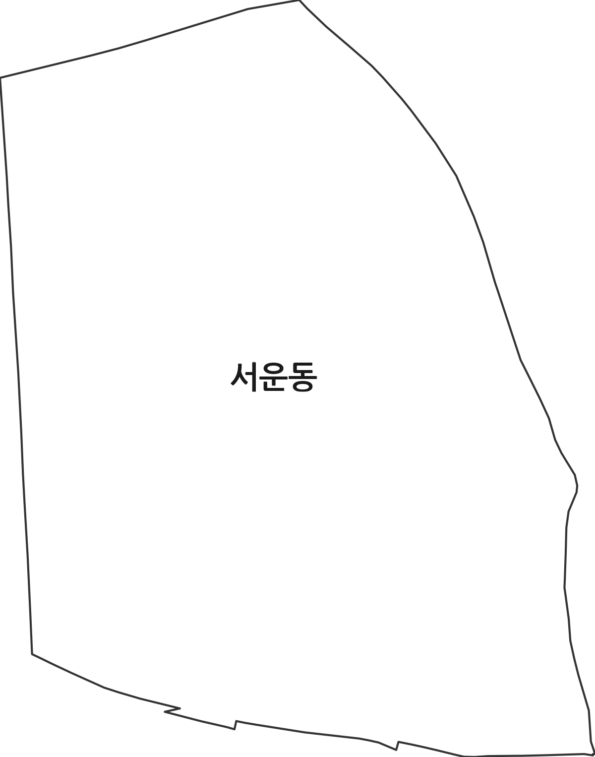 충청북도 청주시 상당구 서운동 법정동 행정구역 경계 지도