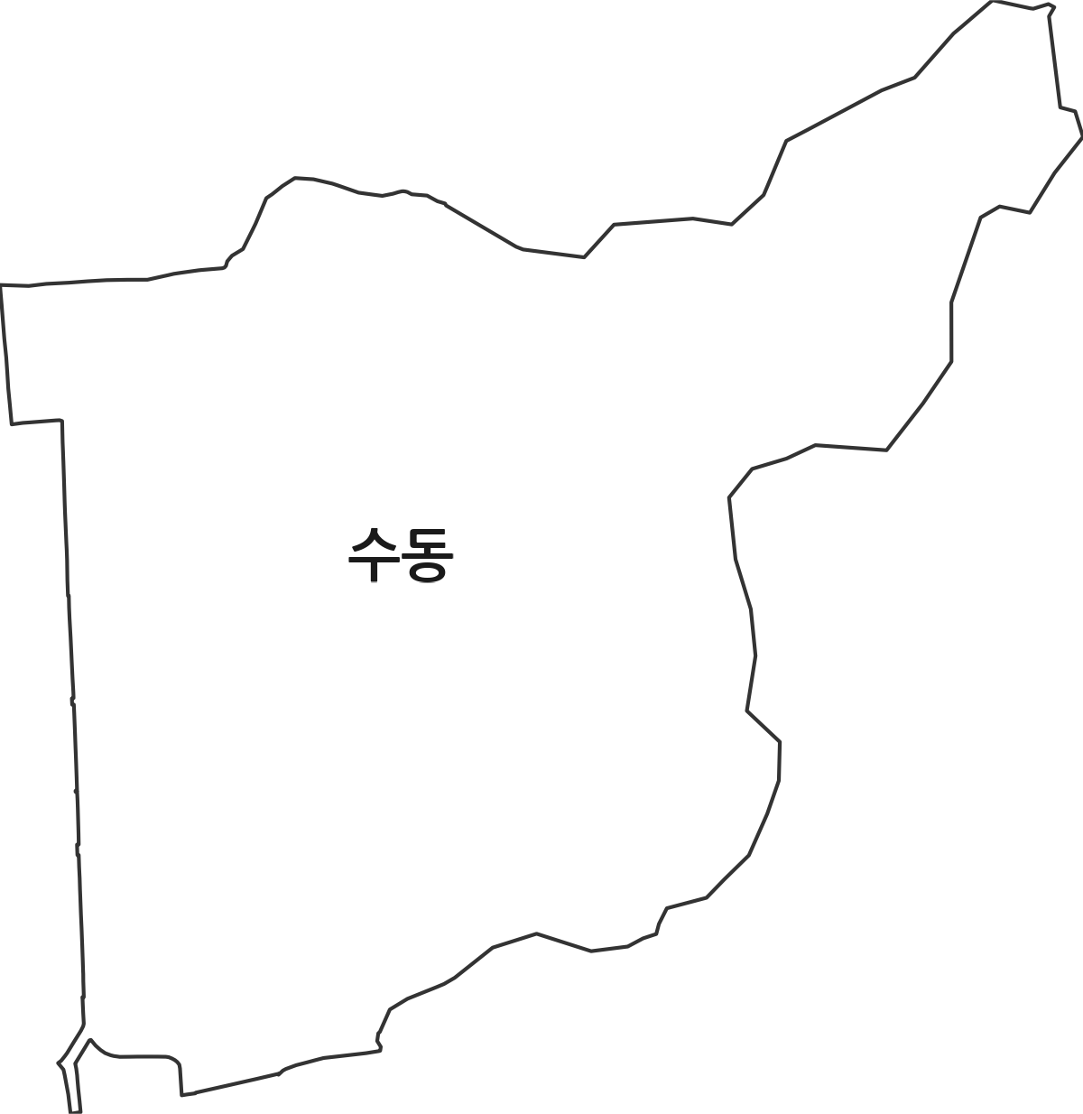 충청북도 청주시 상당구 수동 법정동 행정구역 경계 지도