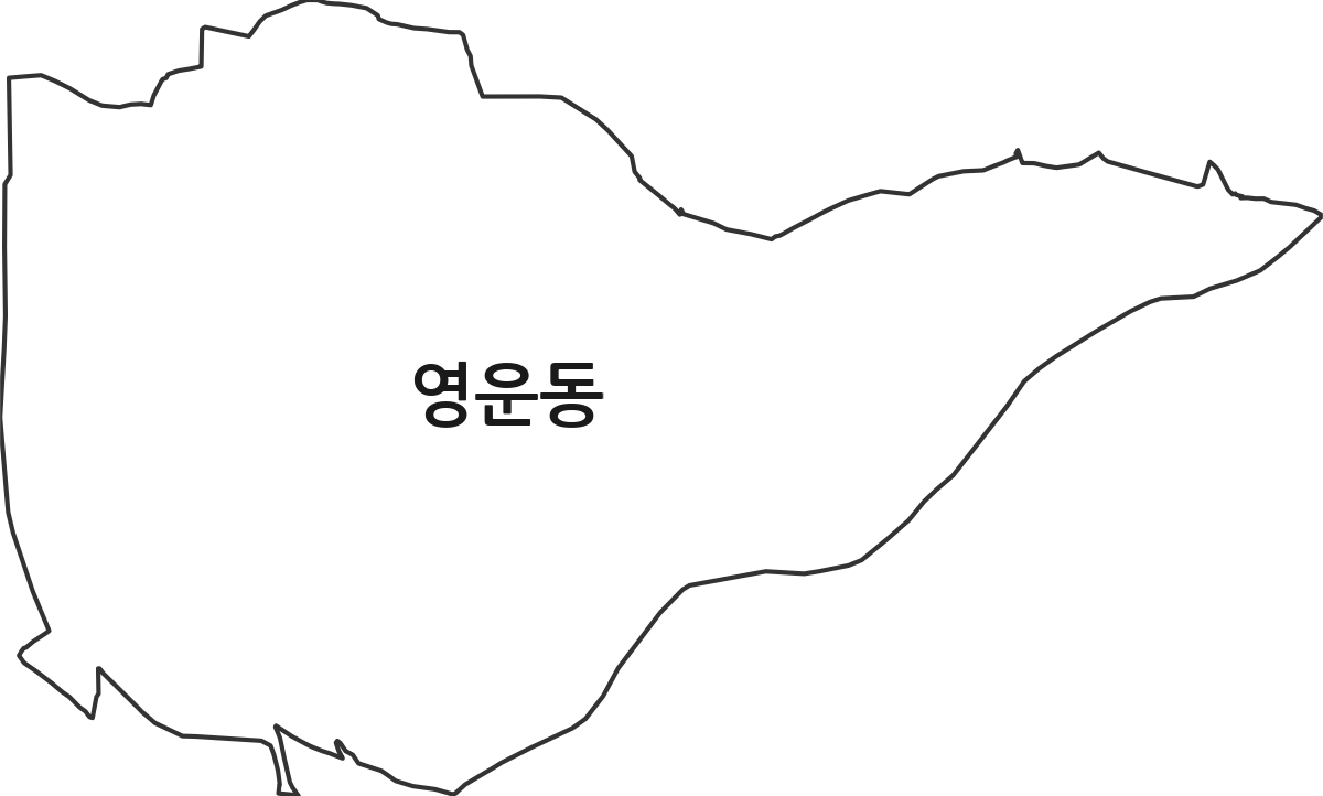 충청북도 청주시 상당구 영운동 법정동 행정구역 경계 지도