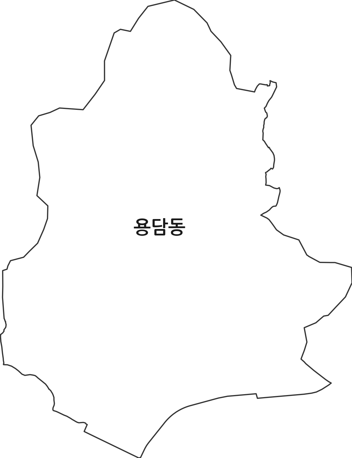 충청북도 청주시 상당구 용담동 법정동 행정구역 경계 지도
