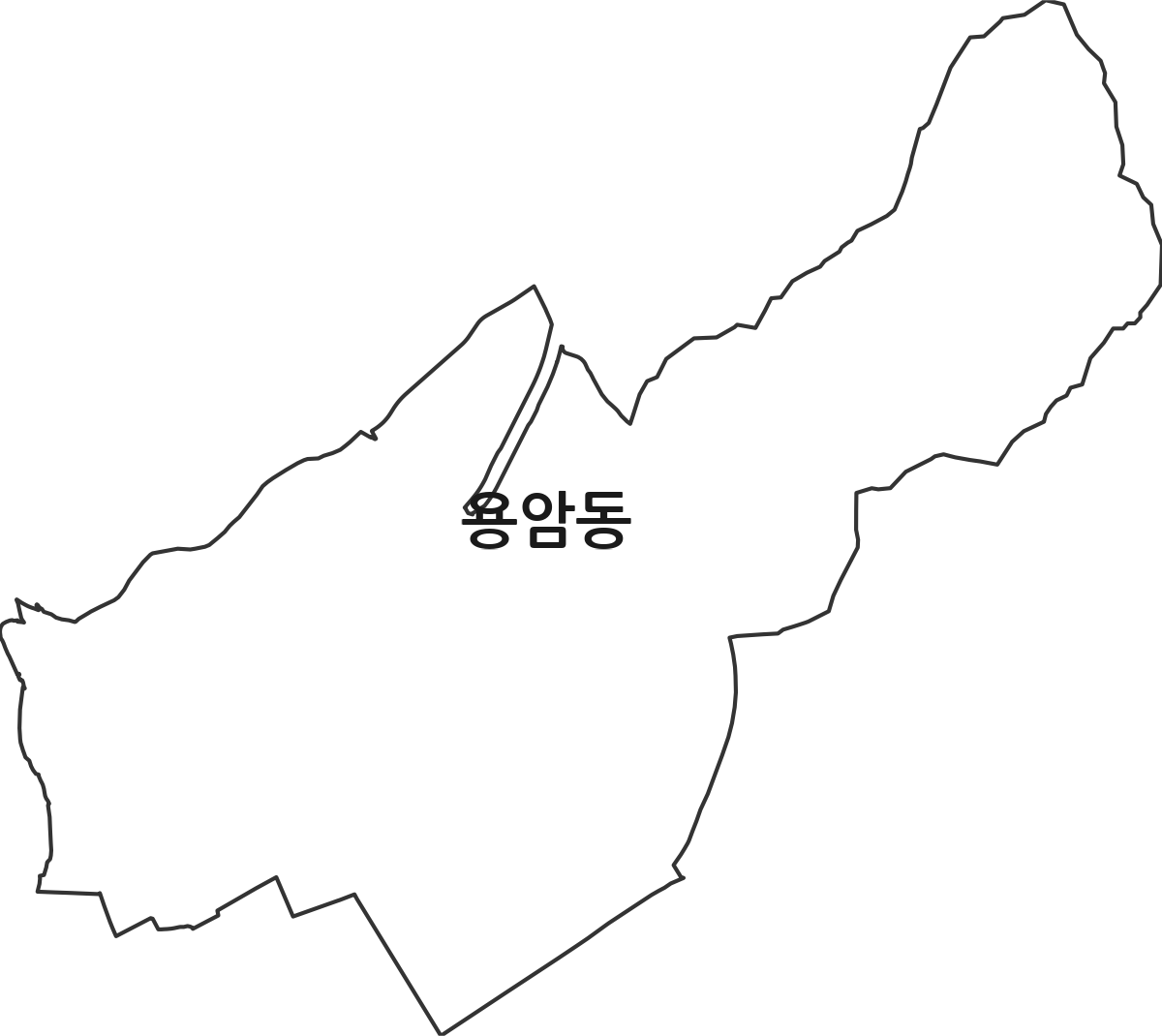 충청북도 청주시 상당구 용암동 법정동 행정구역 경계 지도