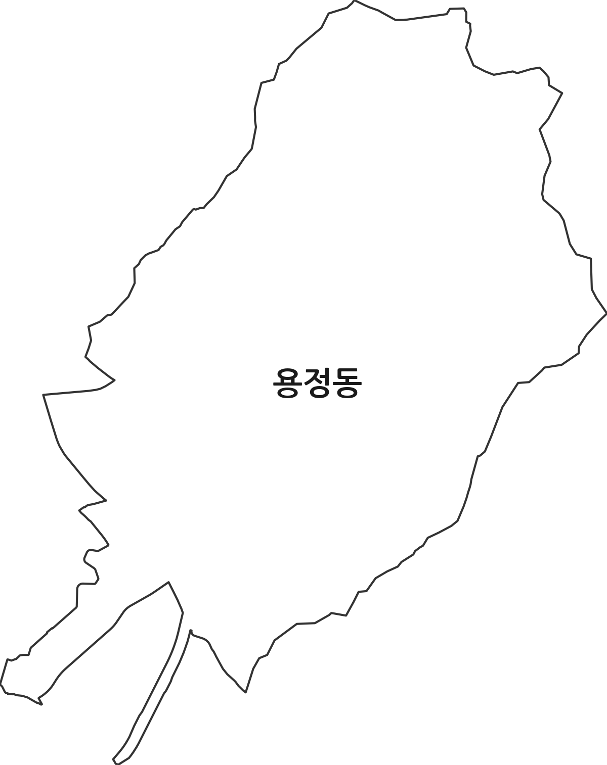 충청북도 청주시 상당구 용정동 법정동 행정구역 경계 지도