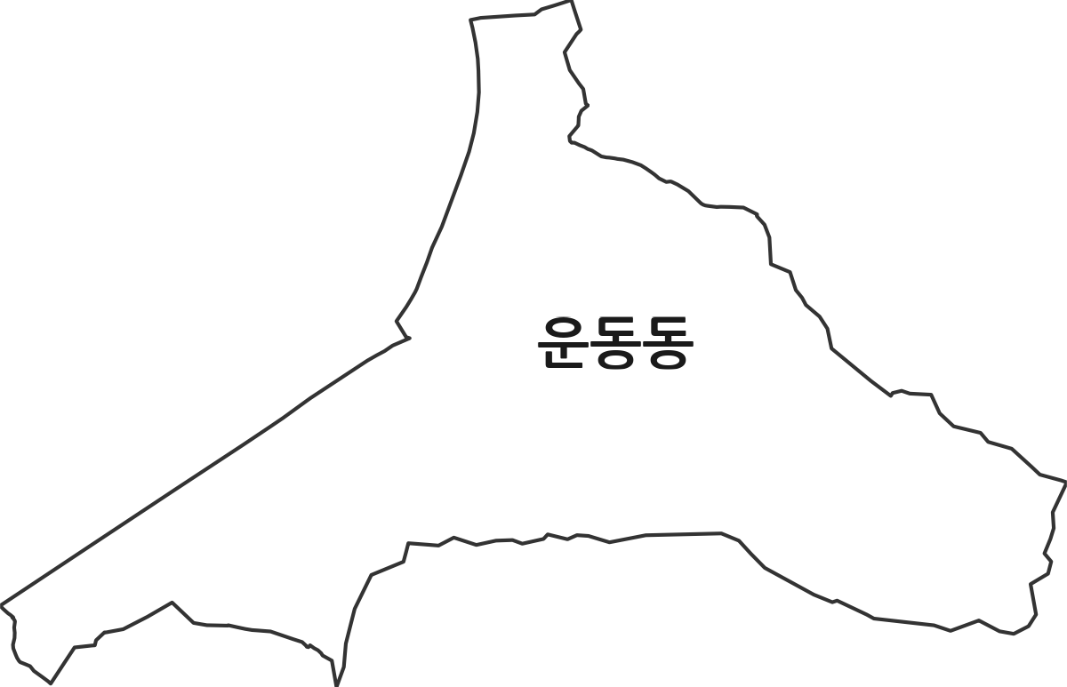 충청북도 청주시 상당구 운동동 법정동 행정구역 경계 지도